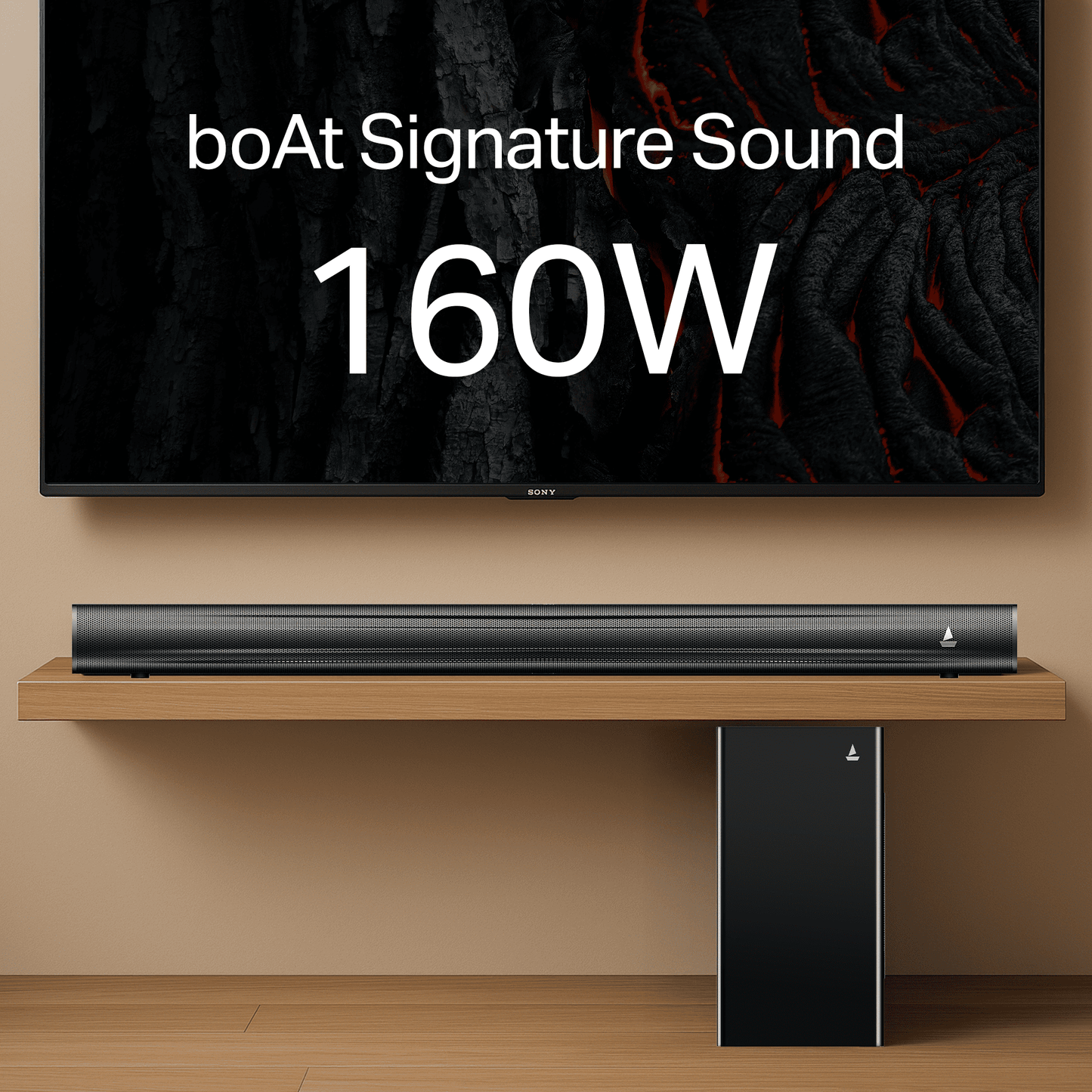 boAt Aavante Aura Plus | 160W 2.1 Channel Soundbar with Bluetooth v5.4, EQ Modes & Master Remote
