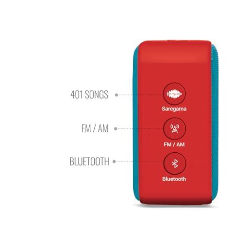 Saregama Carvaan Mini Hindi - Music Player with 401 Pre-Loaded Retro Songs, Bluetooth/FM/AM/AUX, Type-C Charger (Ocean Green) - Nalanda Enterprises