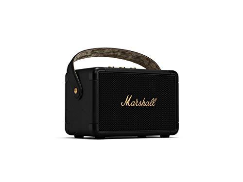 Marshall Kilburn II Portable Bluetooth Speaker with 20+ Hours of Portable Playtime, (360° Sound), Water-Resistant (IPX2) Black & Brass. - Nalanda Enterprises