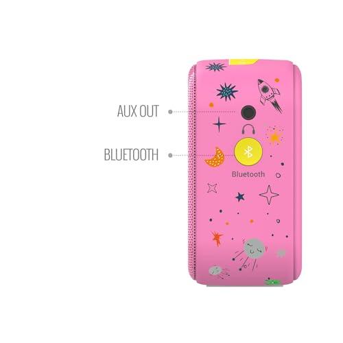 Saregama Carvaan Mini Kids with Wireless Mic - 300+ Pre-Loaded Stories, Rhymes, Learnings and Mantras with Rechargeable Battery/Bluetooth/USB/Aux in-Out/Play in Loop - Baby Pink - Nalanda Enterprises