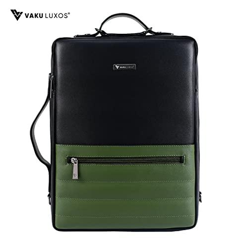 Vaku Luxos ® BARCELONA Laptop Messenger Bag| Briefcase for Men and Women with Premium Collection Sleeve for Macbook 13"|14" with highly durable Straps (Black & Green) - Nalanda Enterprises