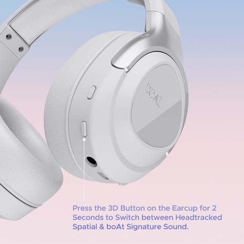 boAt Nirvana Eutopia Bluetooth Over Ear Headphones with Head Tracking Function, Spatial Audio,20 HRS Playtime, Enx™ Tech, ASAP™ Charge, Hearables App(Android & iOS Compatible)(Primia Black)|B0CVRXTRBY