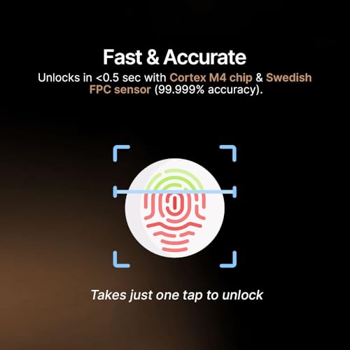 QUBO Smart Door Lock Select from Hero Group (2025 Edition) | 7-Way Unlocking | 5 Bolts | Fingerprint | Remote Unlocking via OTP | PIN | Access Card | Mobile App | 2 Years Brand Warranty | (Copper)|B0DWMZ5F2Y