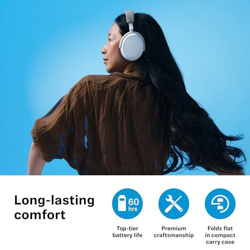 Sennheiser Momentum 4 Wireless Over Ear Headphones Designed in Germany - Bluetooth ANC 4 Digital Mics for Crystal Cear Calls,60H Battery, White - Nalanda Enterprises