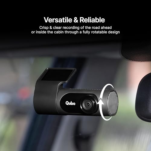 Qubo Car Dashcam Pro X by Hero Group | 3MP 1296P FHD+ Camera | NightPulse Vision | Wide-Angle FOV | Supercapacitor | Built-in Wi-Fi, Mic | App Control | G-Sensor | Up to 1TB Storage| (Space Grey)|B0CGQXY29P