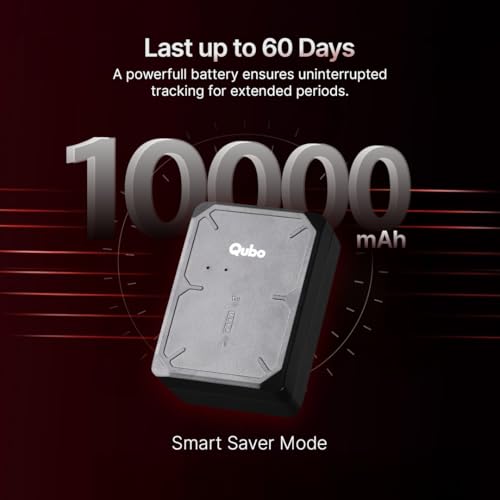 Qubo Wireless GPS Tracker from Hero Group | Free 4G SIM & 12 Months Recharge + 1 Year Cloud Subscription | Voice Monitoring | 10000 mAh Battery | Ride Start & Geo Fence Alerts | For Car, Bike, & Truck|B0D92HGSFG