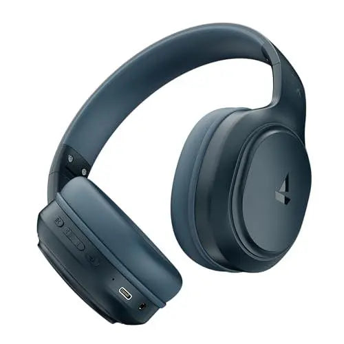 boAt Rockerz 430 w/ 40mm Drivers, Beast Mode w/ 40ms Latency, 40hrs Playback, ENx Tech, Voice Assistant, BTv5.4, Adaptive Fit & Easy Access Controls, Bluetooth Headphones(Black Sabre) - Nalanda Enterprises