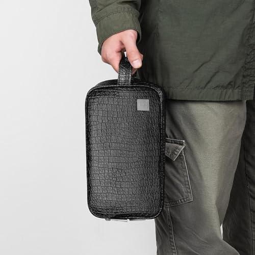 WIWU Salem Pouch Fingerprint Lock Leather Bag, Black - Nalanda Enterprises