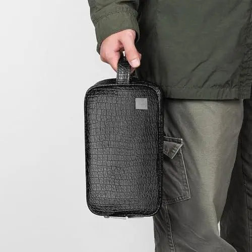 WIWU Salem Pouch Fingerprint Lock Leather Bag, Black - Nalanda Enterprises