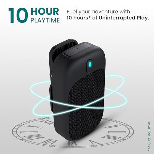 Portronics Talk Four 2W Wearable Bluetooth Speaker with Mic, Magnetic/Spring Clip-On, Upto 10Hours Playtime, IPX5 Water/Dust Resistant, Bluetooth 5.3v, Big Buttons, Portable Speaker with Microphone - Nalanda Enterprises