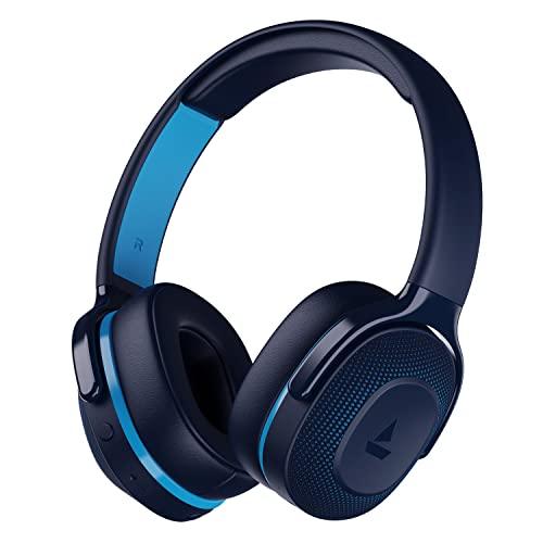 boAt Rockerz 425 Bluetooth Wireless Over Ear Headphones with Mic Signature Sound, Beast Mode for Gaming, Enx Tech, ASAP Charge, 25H Playtime, Bluetooth V5.2 (Active Black) - Nalanda Enterprises