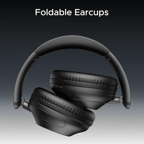boAt New Launch Rockerz 650 Pro, Touch/Swipe Controls, Dolby Audio, 80Hrs Battery, 2Mics ENx, Fast Charge, App Support, Dual Pair, Bluetooth Over Ear Headphones with Mic (Iris Black)