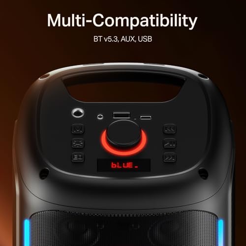 Boat 2025 Launch PartyPal 30, 25W Signature Sound, RGB LEDs, Wired Mic for Karaoke, Up to 6H Battery, TWS Mode, Multi Connect, Bluetooth Speaker, Wireless Speaker, Portable Speaker (Premium Black)|B0FHKQLLGK
