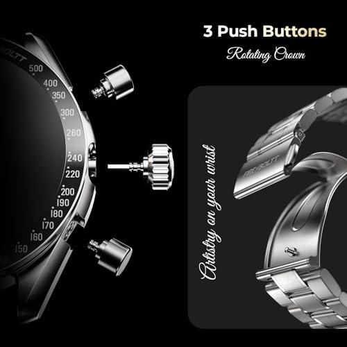 Fire-Boltt Moonwatch 36.3mm (1.43 inch) AMOLED Display, Wireless Charging, Metallic Frame, Stainless Steel Luxury Straps, Complete Health Suite, Bluetooth Calling, Sports Modes - Nalanda Enterprises