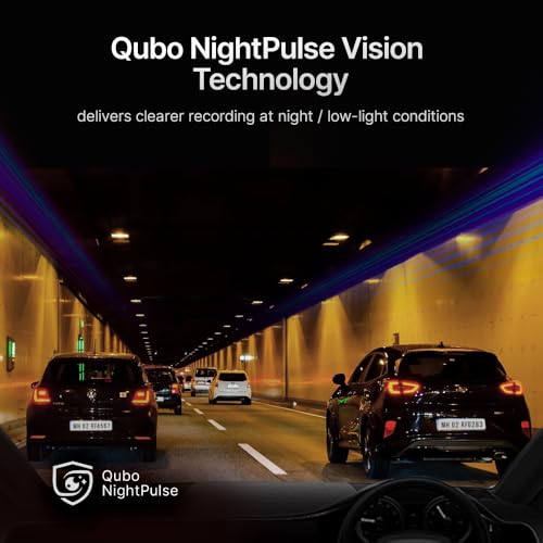 Qubo Car Dashcam Pro 3K with Sony STARVIS 2 IMX675 Sensor | Dual Channel | Hero Group | NightPulse Vision | 5MP UHD Front (140°), 2MP FHD Rear | 3.2" LCD | Built-in GPS, Wi-Fi, Mic | Up to 1TB Storage|B0F2237M2D