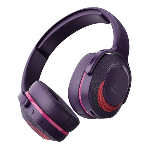 boAt Rockerz 425 Bluetooth Wireless Over Ear Headphones with Mic Signature Sound, Beast Mode for Gaming, Enx Tech, ASAP Charge, 25H Playtime, Bluetooth V5.2 (Active Black) - Nalanda Enterprises