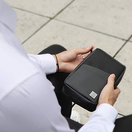 WIWU Nylon Travel Cable Organizer Bag, Waterproof Electronics Organizer Case For Hard Drives, Cable, Charger, Phone, Usb, Sd Card, Apple Pencil, Accessory Pouch Smooth Coating Zipper (Black) - Nalanda Enterprises