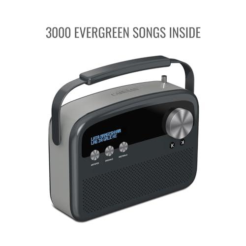 Saregama Carvaan Lite Hindi - Portable Music Player with 3000 Pre-Loaded Evergreen Songs, FM/BT/AUX (Graphite Grey) - Nalanda Enterprises