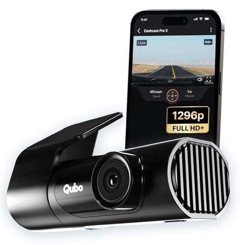 Qubo Car Dashcam Pro X by Hero Group | 3MP 1296P FHD+ Camera | NightPulse Vision | Wide-Angle FOV | Supercapacitor | Built-in Wi-Fi, Mic | App Control | G-Sensor | Up to 1TB Storage| (Space Grey)|B0CGQXY29P