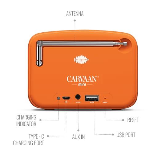 Saregama Carvaan Mini Shri Ram - Portable Music Player with Pre-Loaded Ram Charitmanas, Ram & Hanuman Bhajans | BT/FM/AM/AUX (Devotional Orange) - Nalanda Enterprises