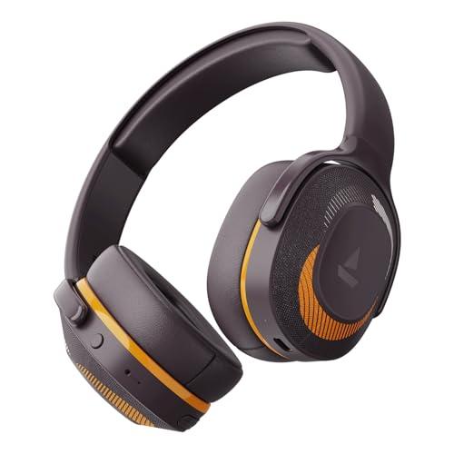 boAt Rockerz 425 Bluetooth Wireless Over Ear Headphones with Mic Signature Sound, Beast Mode for Gaming, Enx Tech, ASAP Charge, 25H Playtime, Bluetooth V5.2 (Active Black) - Nalanda Enterprises
