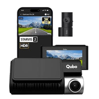 Qubo Car Dashcam Pro 3K with Sony STARVIS 2 IMX675 Sensor | Dual Channel | Hero Group | NightPulse Vision | 5MP UHD Front (140°), 2MP FHD Rear | 3.2" LCD | Built-in GPS, Wi-Fi, Mic | Up to 1TB Storage|B0F2237M2D