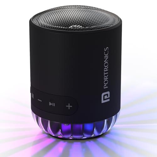 Portronics Soundpot Pro 20W Portable Bluetooth Speaker with in Built Mic, Immersive Sound, Upto 5 Hours Playtime, Ambient LED Light, TWS Mode, Bluetooth V5.3, USB Port, Type C Fast Charging(Black) - Nalanda Enterprises