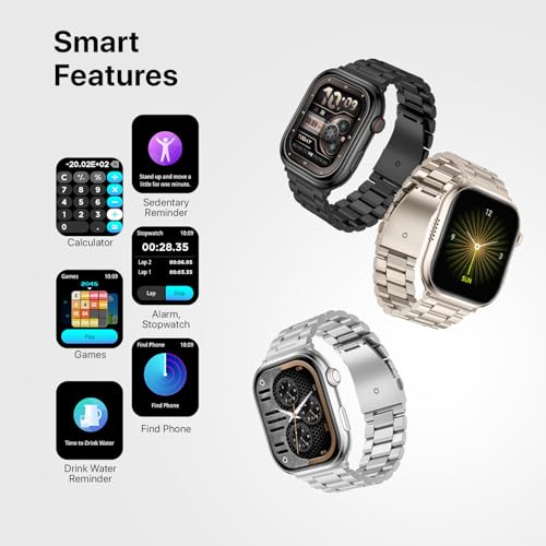 Fire-Boltt Brillia Smart Watch with 51.3mm (2.02 inch) AMOLED Display, Bluetooth Calling, SpO2, Heart Rate Monitoring, 120+ Sports Modes (Brillia, Black)