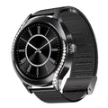Boat Enigma Gem Women's Luxury Smart Watch w/ 1.19” (3.02cm) AMOLED Display, Emergency SOS Live Location Sharing, Female Wellness, Watch Face Studio, BT Calling, Watch for Woman (Metallic Black)