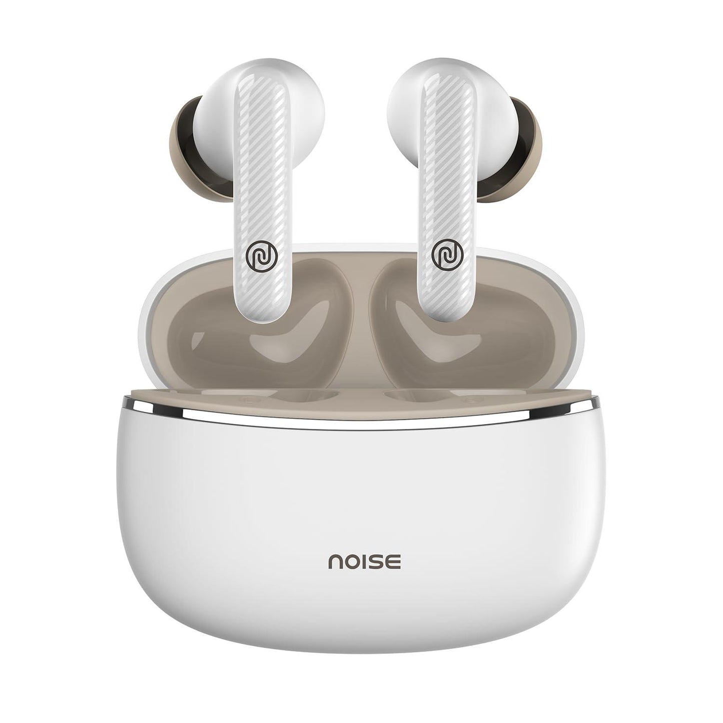 Noise Aura Buds in-Ear Truly Wireless Earbuds with 60H of Playtime, Quad Mic with ENC, Dual Device Pairing, Instacharge(10 min=150 min),12mm Polymer Composite Driver,BT v5.3(Aura White) - Nalanda Enterprises