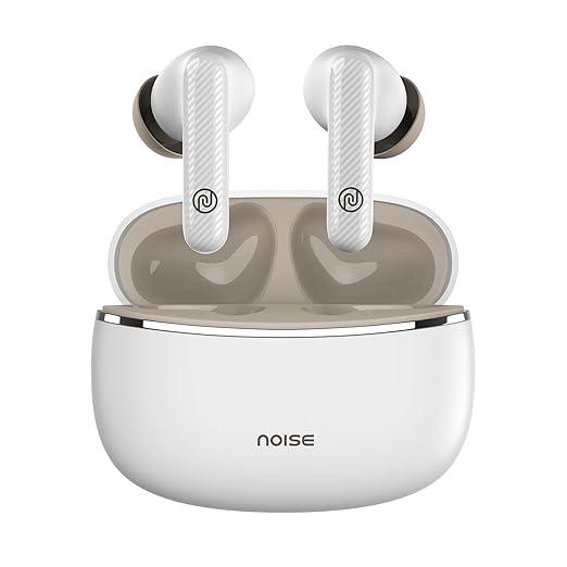 Noise Aura Buds in-Ear Truly Wireless Earbuds with 60H of Playtime, Quad Mic with ENC, Dual Device Pairing, Instacharge(10 min=150 min),12mm Polymer Composite Driver,BT v5.3(Aura White) - Nalanda Enterprises
