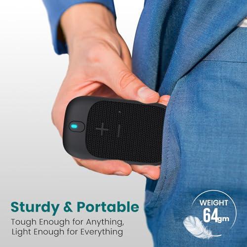 Portronics Talk Four 2W Wearable Bluetooth Speaker with Mic, Magnetic/Spring Clip-On, Upto 10Hours Playtime, IPX5 Water/Dust Resistant, Bluetooth 5.3v, Big Buttons, Portable Speaker with Microphone - Nalanda Enterprises