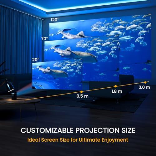Portronics Pico 12 Portable Smart Projector with Android 11, 4K Ultra HD Support, Rechargeable, 3200 Lumens, DLP Technology, 120" Max Display, Auto Keystoning, 5W Speaker (Black) - Nalanda Enterprises