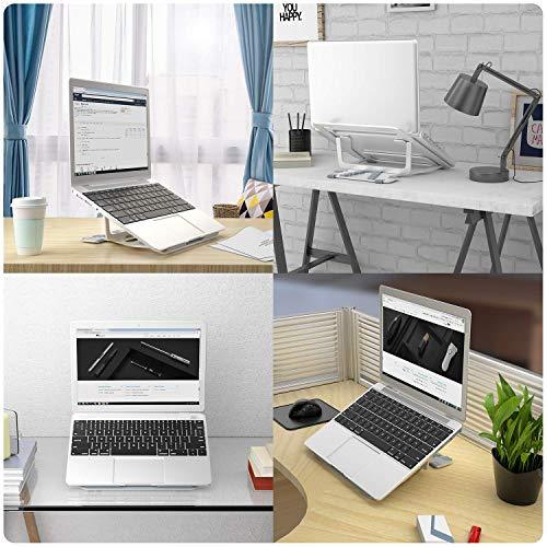 WIWU S100 Aluminum Laptop Stand, Ergonomic Detachable Computer Stand, Riser Holder Notebook Stand 10-16"" Laptops, Silver | 5 Heights of Adjustment Level - Nalanda Enterprises