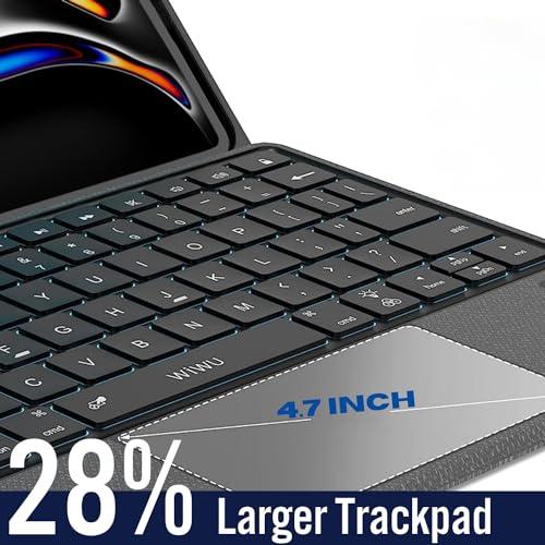 WIWU iPad Pro 11 inch Case with Keyboard(2022 4th-2018 1st), Smart Keyboard Folio Magnetic Detachable and Wireless Keyboard with Trackpad for Apple iPad Pro 11,Backlit - Nalanda Enterprises