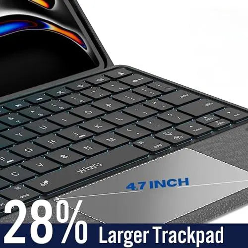 WIWU iPad Pro 11 inch Case with Keyboard(2022 4th-2018 1st), Smart Keyboard Folio Magnetic Detachable and Wireless Keyboard with Trackpad for Apple iPad Pro 11,Backlit - Nalanda Enterprises
