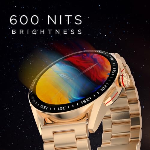 Fire-Boltt Invincible Plus 1.43" AMOLED Display Smartwatch with Bluetooth Calling, TWS Connection, 300+ Sports Modes, 110 in-Built Watch Faces, 4GB Storage & AI Voice Assistant (Rose Gold SS) - Nalanda Enterprises