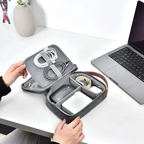 WIWU Electronics Organizer, Waterproof Travel Cable Organizer Bag, Large Capacity Organizer for Apple Pencil, Hard Drives, Phone, USB, By BEING ONE (Black) - Nalanda Enterprises