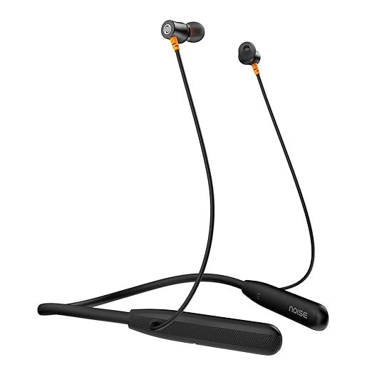 Noise Airwave Bluetooth in Ear Neckband with 50H of Playtime, 3 EQ Modes, ENC for Calling, Low Latency(Upto 50ms), 10mm Driver, BT v5.3(Jet Black) - Nalanda Enterprises