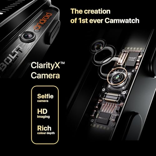 Fire-Boltt Snapp Smart Watch, Selfie Camera, 4G Nano-SIM Slot, 54.1mm AMOLED Display, Play Store- Unlimited apps, 1000mAh Battery, 2GB/4GB RAM + 16GB/64GB ROM (Jet Black Luxe)|B0D6BT12G8