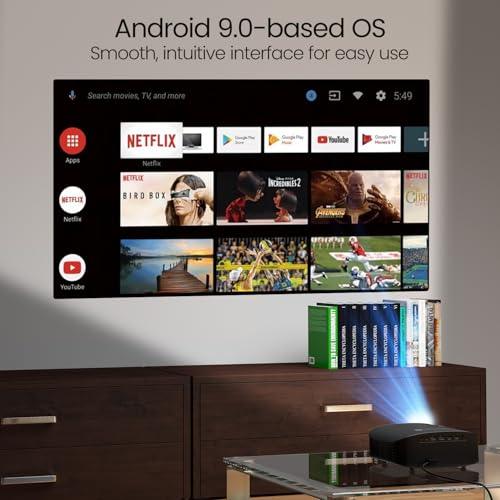 Portronics Beem 490 Smart LED Projector with 1080p Full HD, Streaming Apps (Netflix, Prime Video, Hotstar), Automatic Focus, Auto Keystone Correction, 6000 Lumens, Bluetooth, Wi-fi, 5W Speaker (Grey) - Nalanda Enterprises