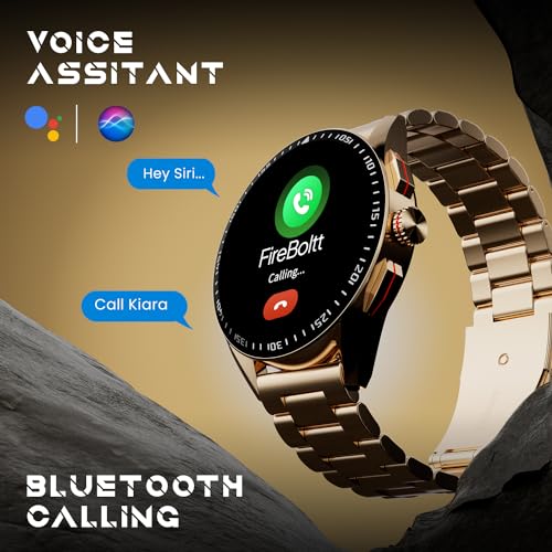Fire-Boltt Invincible Plus 1.43" AMOLED Display Smartwatch with Bluetooth Calling, TWS Connection, 300+ Sports Modes, 110 in-Built Watch Faces, 4GB Storage & AI Voice Assistant (Rose Gold SS) - Nalanda Enterprises