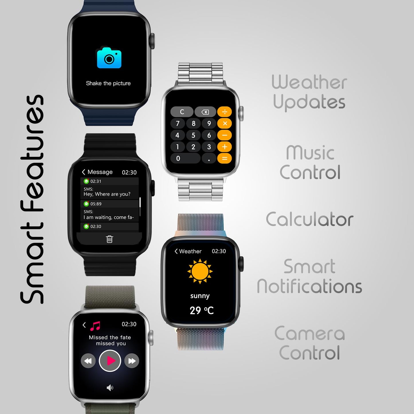 Boltt Newly Launched Vogue Large 2.05" Display Smart Watch, Always On Display, Wireless Charging, App Based GPS with Bluetooth Calling & 500+ Watch Faces (Loop Orange)