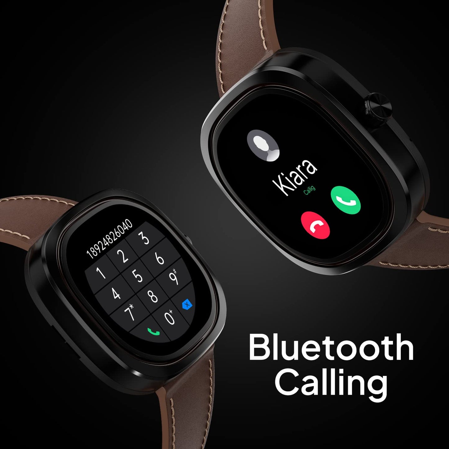 Fire-Boltt Collide 1.32" Display Smartwatch, Bluetooth Calling with Body Shielding Metal Paint, Single BT Connection, BT 2.0 Ultra Low Power Consumption, SpO2 (Silver Black)