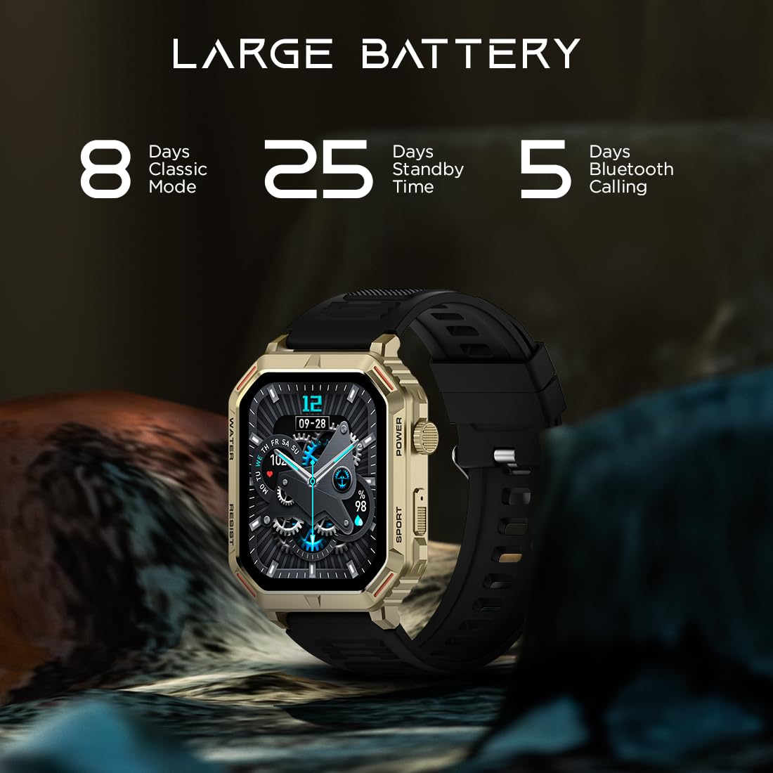Fire-Boltt Strike Smart Watch 1.95” AMOLED Display, 800 NITS Brightness, 123 Sports Modes, Bluetooth Calling, Always On Mechanism
