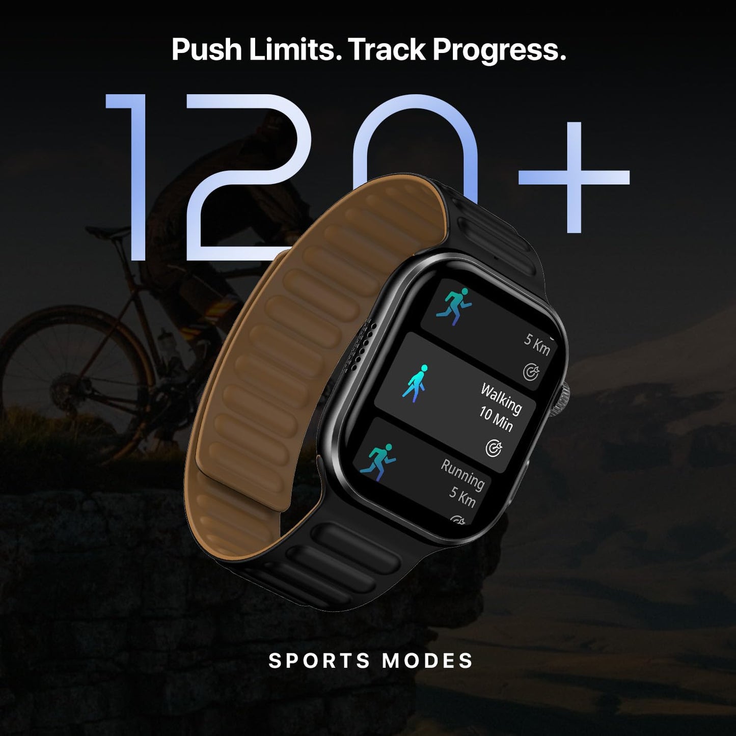 Fire-Boltt Brillia Pro Smart Watch with 51.3mm (2.02 inch) AMOLED Display, Bluetooth Calling, SpO2, Heart Rate Monitoring, 120+ Sports Modes, IP67 Waterproof, Long Battery Life (Black Wave)