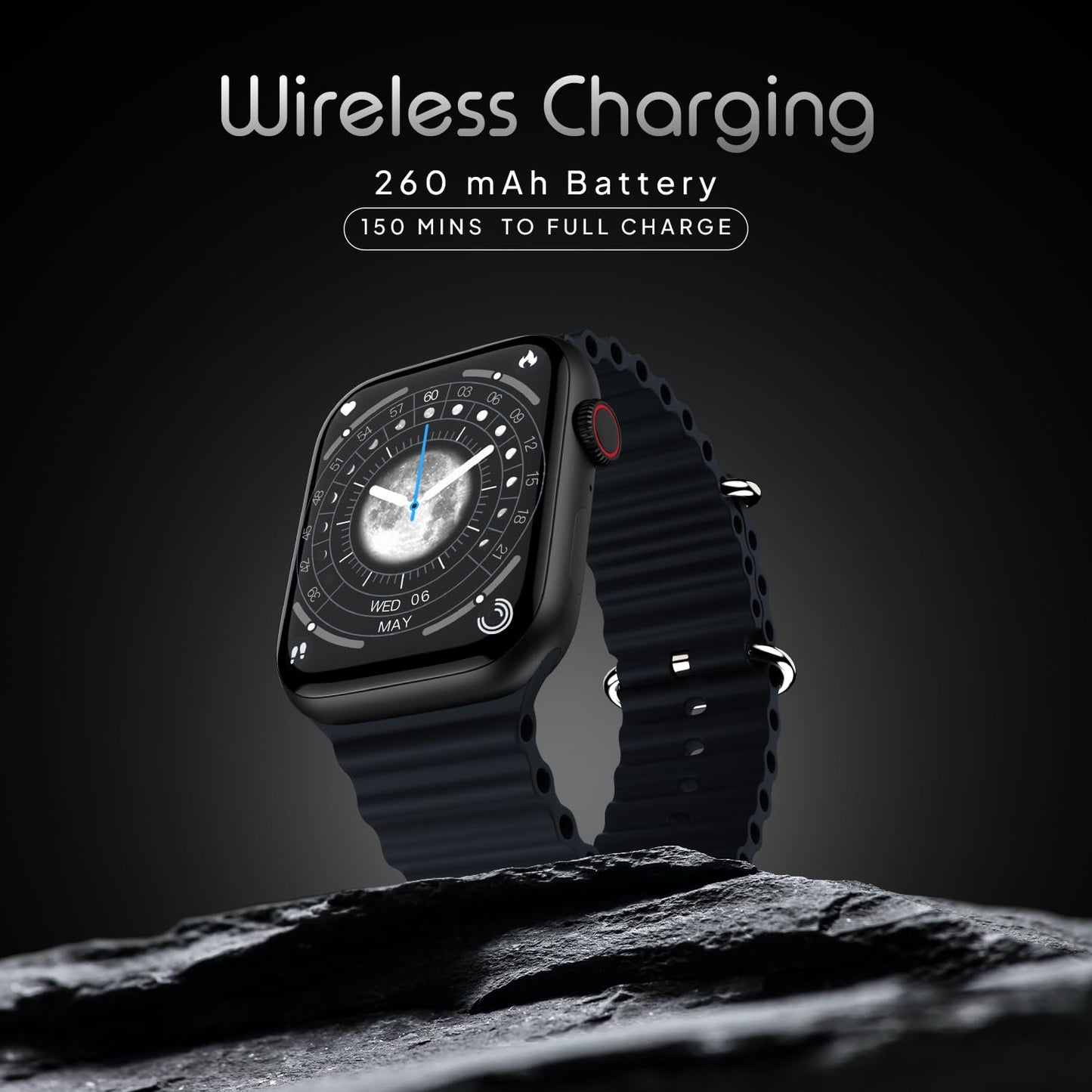 Boltt Newly Launched Vogue Large 2.05" Display Smart Watch, Always On Display, Wireless Charging, App Based GPS with Bluetooth Calling & 500+ Watch Faces (Loop Orange)