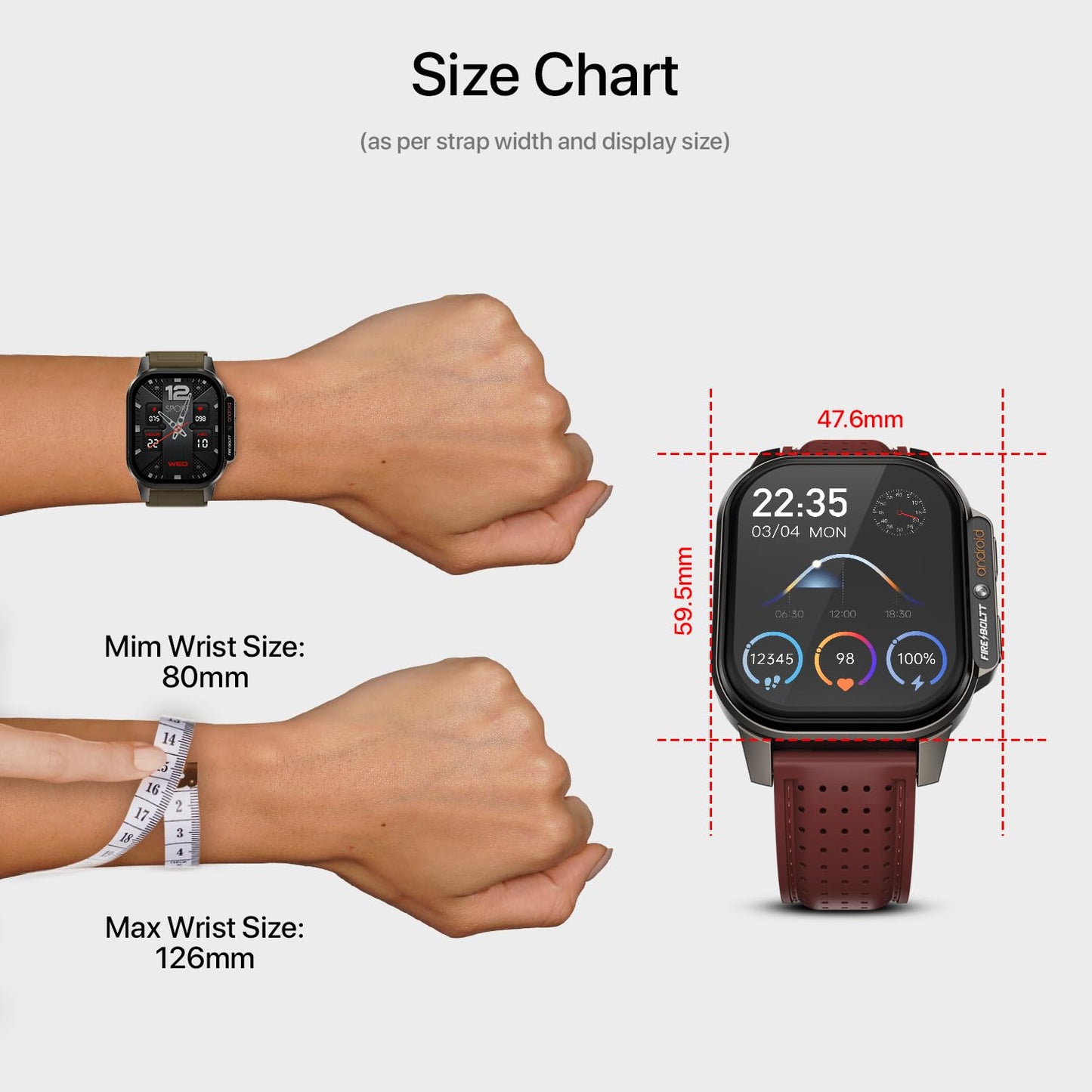 Fire-Boltt Snapp Smart Watch, Selfie Camera, 4G Nano-SIM Slot, 54.1mm AMOLED Display, Play Store- Unlimited apps, 1000mAh Battery, 2GB/4GB RAM + 16GB/64GB ROM (Archaic Black)