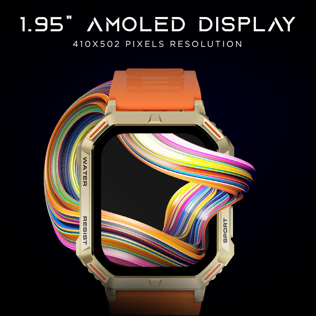 Fire-Boltt Strike Smart Watch 1.95” AMOLED Display, 800 NITS Brightness, 123 Sports Modes, Bluetooth Calling, Always On Mechanism
