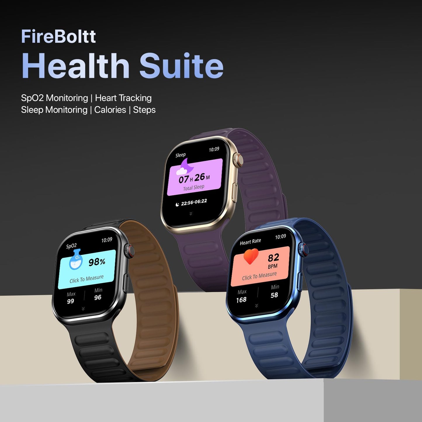 Fire-Boltt Brillia Pro Smart Watch with 51.3mm (2.02 inch) AMOLED Display, Bluetooth Calling, SpO2, Heart Rate Monitoring, 120+ Sports Modes, IP67 Waterproof, Long Battery Life (Black Wave)